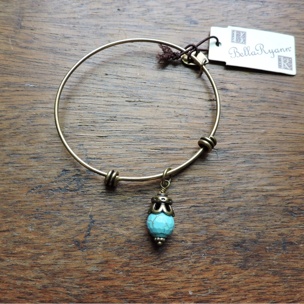 NWT Bella Ryann Gold and Turquoise Charm Bracelet